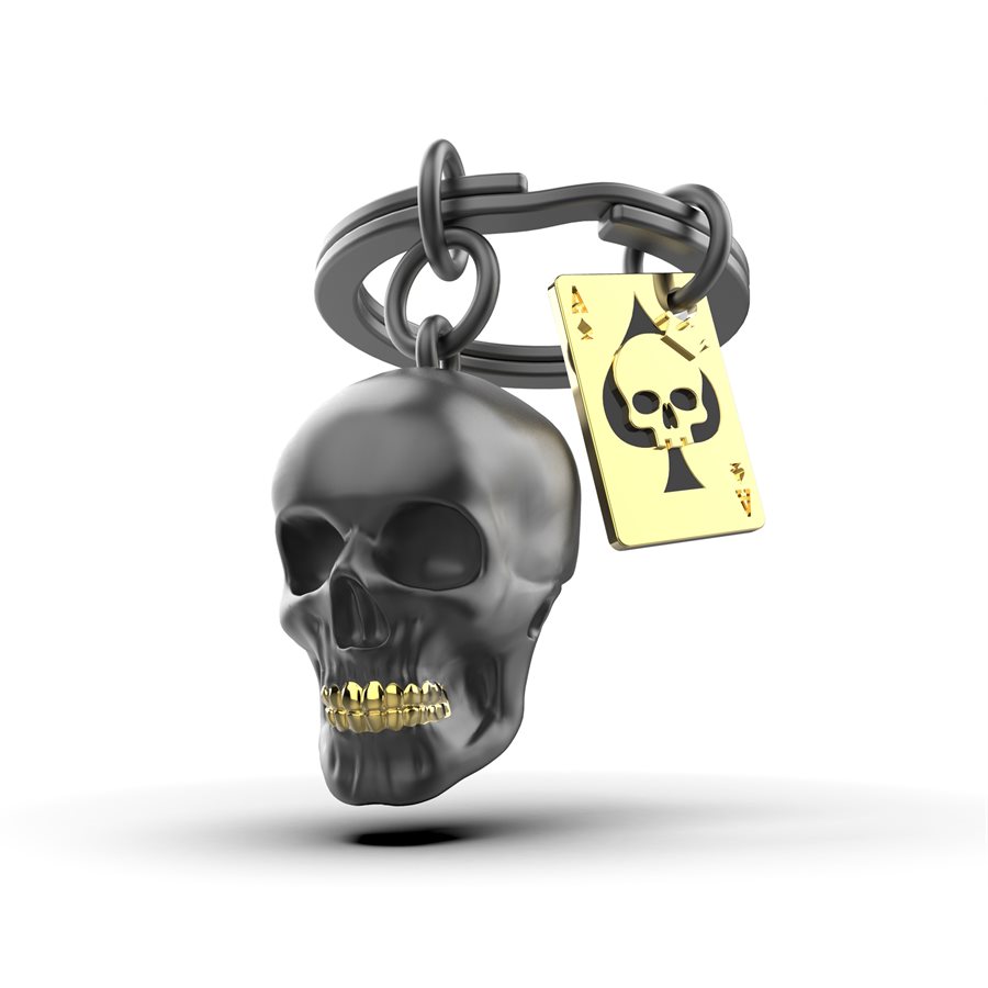 KeychainBlack Skull / Ace of Spades